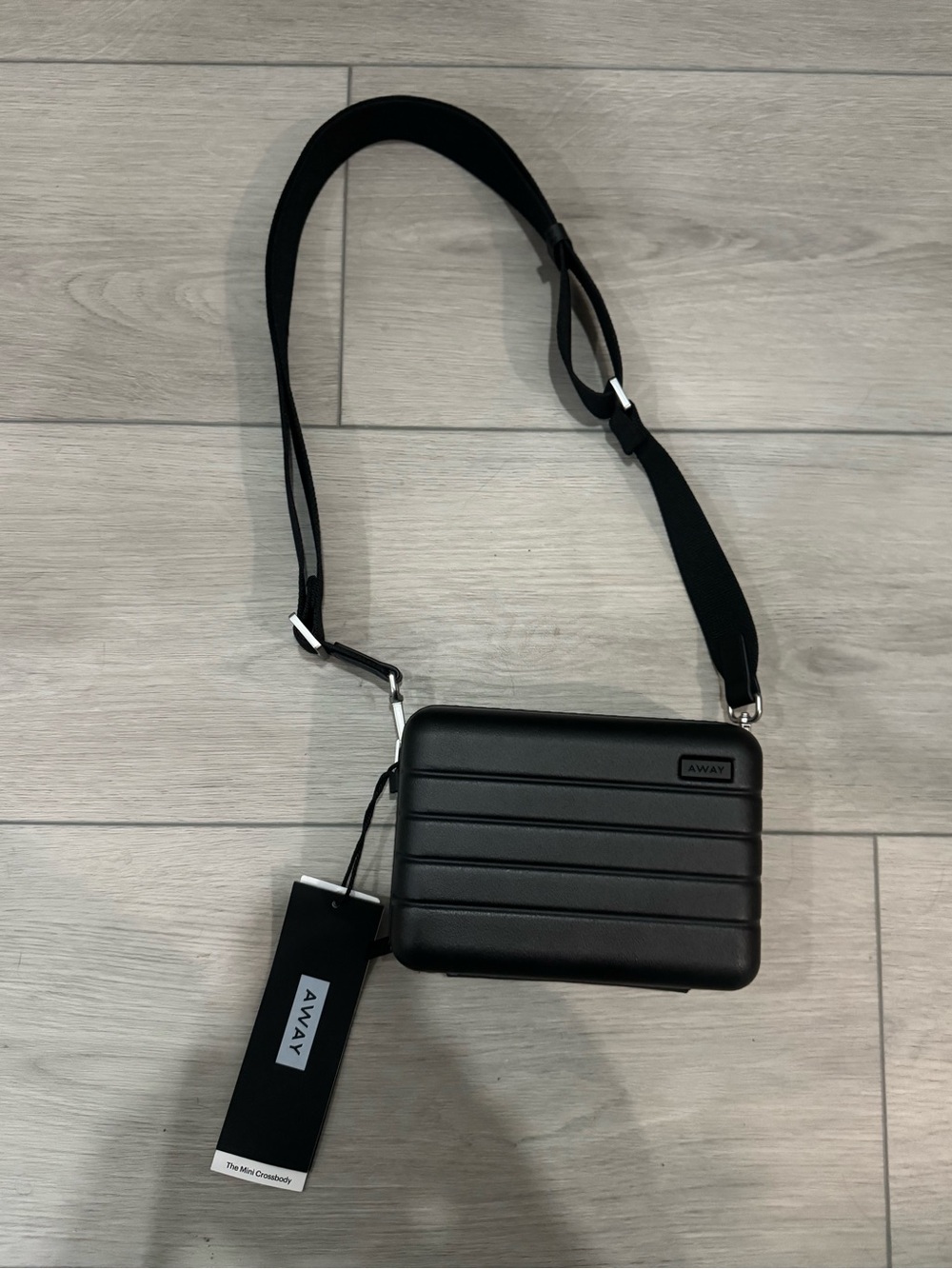Away Black Mini Messenger Crossbody Bag